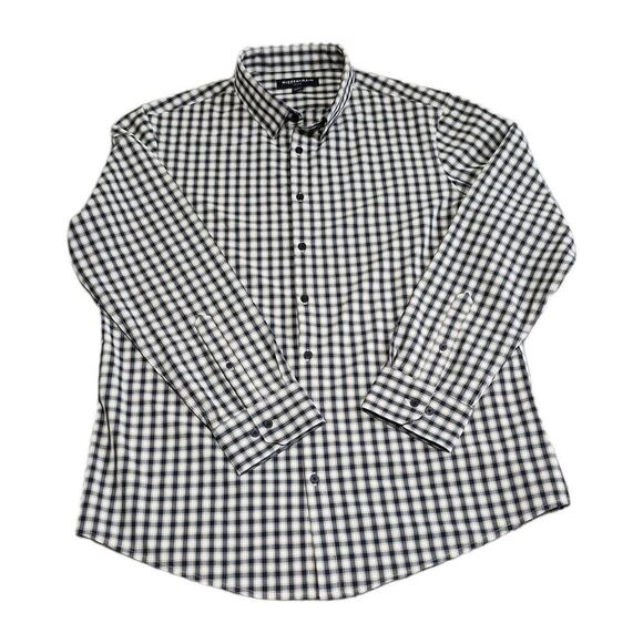 Mizzen+Main Performance Shirt Men XL Trim Blue Leeward Plaid Stretch Button Down - Picture 1 of 9